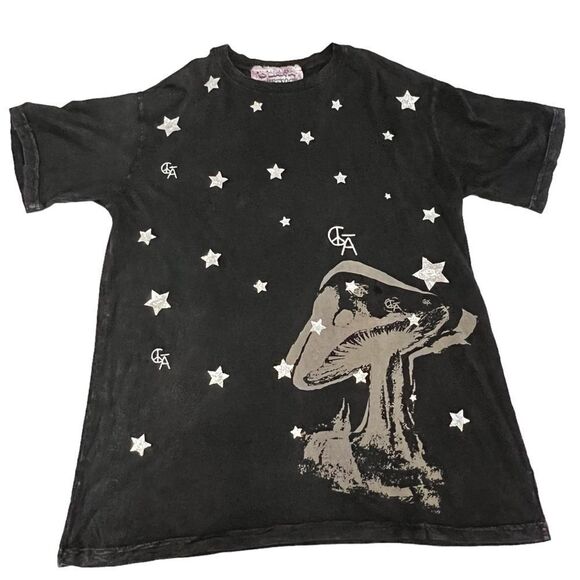 C Bar A Lovestock Ranch by Christian Audigier XXL Stars Mushroom Psychedelic Tee - Picture 1 of 14